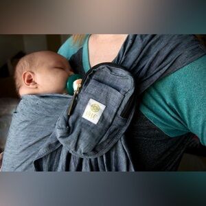 LilleBaby Ring Sling 100% Linen blue